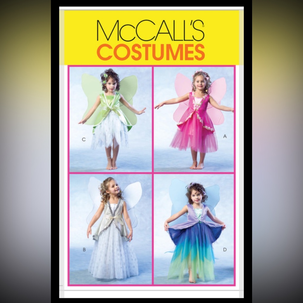 McCall's 4887 Girl's Fairy Costume With Wings Sewing Pattern Size 6-8 Uncut